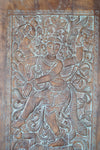 Shiva Nataraja Carved Wall Art, Bluewash Custom Barn Door 84x42