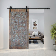  Vintage Black Tree of Life Wall Art Carved Barn Door 84x41