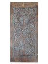 Vintage Black Tree of Life Wall Art Carved Wood Sliding Barn Door 84x41