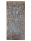 Vintage Black Tree of Life Wall Art, Carved Sliding Barn Door 84x41