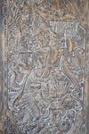 Krishna Wall Art Sculpture, Govardhana Krishna, Vintage Door 84x42