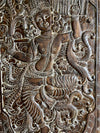 Vintage Carved Door Panel – Indian Wall Art with Govardhan Krishna | Handcrafted Spiritual Decor 