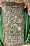 Krishna Carved Wall Panel Barn Door Brown Reclaimed Wood Home Wall Art