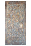 Krishna Carved Wall Panel Barn Door Brown Reclaimed Wood Home Wall Art