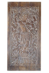 Vintage Wall Art Hand-Carved Shiva Temple Barn Door Wall Accent 84x41