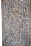 Vintage India Carved Shiva Wall Art, Sliding Barn Door, 84x41