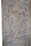 Vintage India Carved Shiva Wall Art, Sliding Barn Door, 84x42