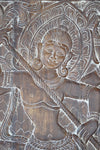 Vintage Wall Art Hand-Carved Shiva Temple Barn Door Wall Accent 84x41