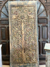 Vintage Carved Tree Of Life Wall Panel Reclaimed Wood Colorful Barndoors
