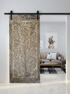 Carved Door, Sliding Door, Tree of Life Whitewash Vintage Barn Door 96