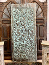 Vintage Krishna Carved Barn Door Wall Panel Indian Temple Art Decor 