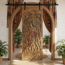  Vintage Radha Krishna Carved Wall Art Colorful Wall Panel Barn Door