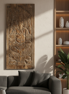  Vintage Indian Carved Ganesha Barn Door Wall Art Wall Accent 