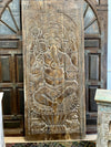 Vintage Indian Carved Ganesha Barn Door Wall Art Wall Accent 