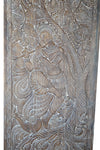 Natural Fluting Krishna Sculpture, Vintage Carving Barn Door 96