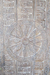 Artisan-Carved Vintage Sun Temple Wall Sculpture Sliding Door 72
