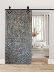  Artisan-Crafted Door Kamasutra Barn Door, Carved Indian Art 72