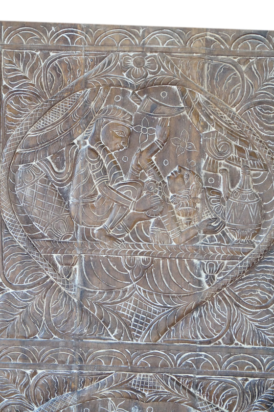 Vintage Carved Wood Kamasutra Wall Art Custom Barn Door 72x35