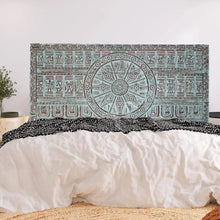  Vintage Carved Queen Headboard Wood Konark Sun Temple Wall Sculpture 72