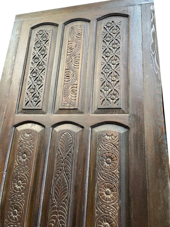 Vintage Carved Door Dark Woods Farmhouse Sliding Door 103x44in