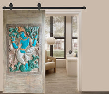  Hand-Carved Krishna Wall Panel Art Fluted Krishna Wall Décor Accent 