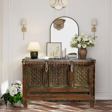  Antique Indian Damchiya Carved Bridal Chest Table Console 