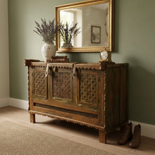  Antique Indian Damchiya Chest –Hand Carved Sideboard Console Table 