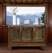 Antique Indian Damchiya Chest – Carved Sideboard Console Table 