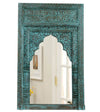 Vintage Arched Mirror Distressed Blue Wall Mirror Home Decor 