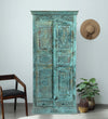 Bohemian Shabby Chic Armoire Rustic Carved Tall Statement Cabinet 81