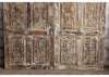 Vintage Whitewash Carved Door Library Double Barn Doors