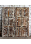 Vintage Whitewash Carved Door Library Double Barn Doors