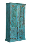 Vintage Armoire Bohemian Carved Rustic Wardrobe Cabinet 80