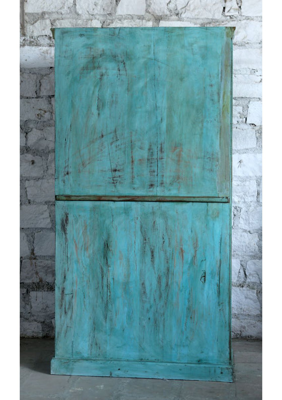 Vintage Armoire Bohemian Carved Rustic Wardrobe Cabinet 80