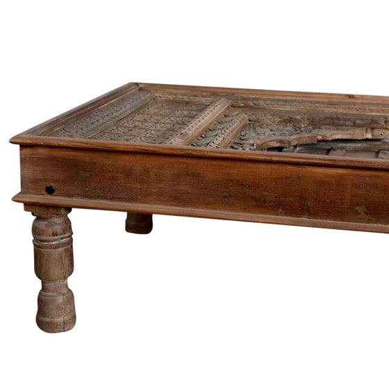 Antique Coffee Table Repurposed Teak Window Rustic Chai Table