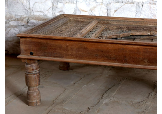 Antique Coffee Table Repurposed Teak Window Rustic Chai Table
