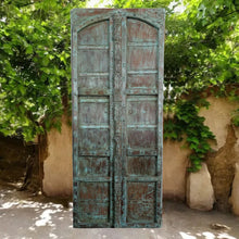  Antique Teak Doors from India Rustic Blue Exterior Double Doors 81