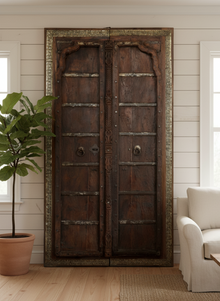  Antique Indian Door Rustic Ranch Double Door Wine Room Barndoors