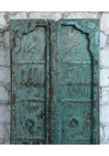 Vintage Indian Teak Double Door Rustic Blue Exterior Shutters 82