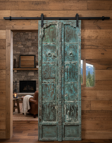  Antique Arched Door Teak Garden Gates Blue Rustic Farmhouse Barn Door