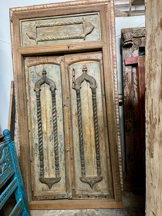 Medieval Antique Authentic Door Teak Wood Exterior Door Old Ornate Door 