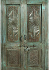 Antique Carved Door Teak Wood Double Door Hinged Garden Door