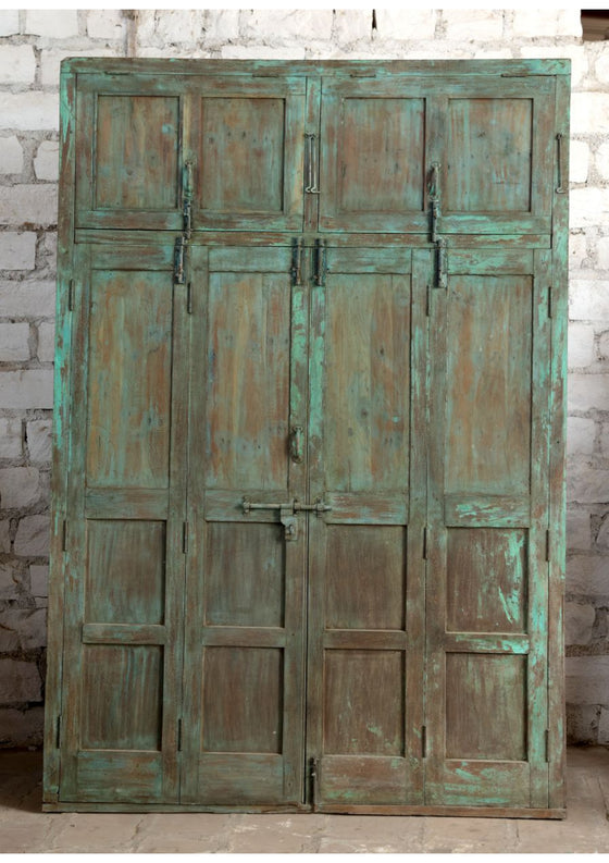 Antique Carved Door Teak Wood Double Door Hinged Garden Door