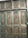 Antique Carved Door Teak Wood Double Door Hinged Garden Door