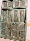 Antique Carved Door Teak Wood Double Door Hinged Garden Door