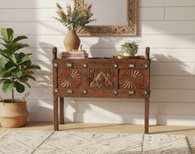  Antique Damchiya Console Table Bohemian Entryway Hand Carved Chest