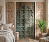 Antique Teak Barn Doors Rustic Carved Ranch Farmhouse Double Doors 81