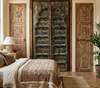 Antique Hand Carved Door Panels Scallop Arch Teak Exterior Double Doors 85