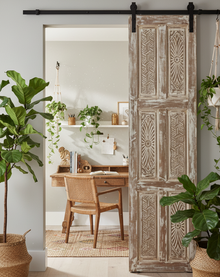  Rustic Carved Door Vintage Farmhouse Whitewash Wooden Barn Doors