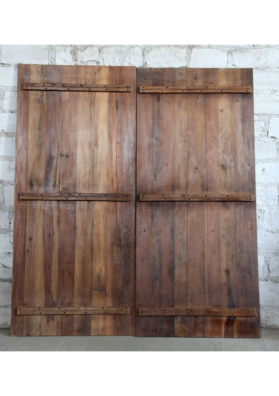 Vintage Carved Barn Door Whitewash Lotus Mandala Door Panel 80x36